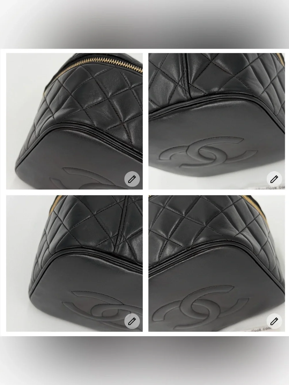 CHANEL Black Quilted Matelasse Vanity Bag w/Dust Bag and Entrupy COA - Picture 11 of 12